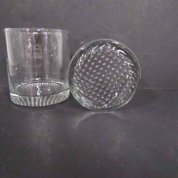 Cocktail Glasses Low Ball Rocks with Golf Ball Textures Base 3 1/2 Inch - Picture 3 of 6